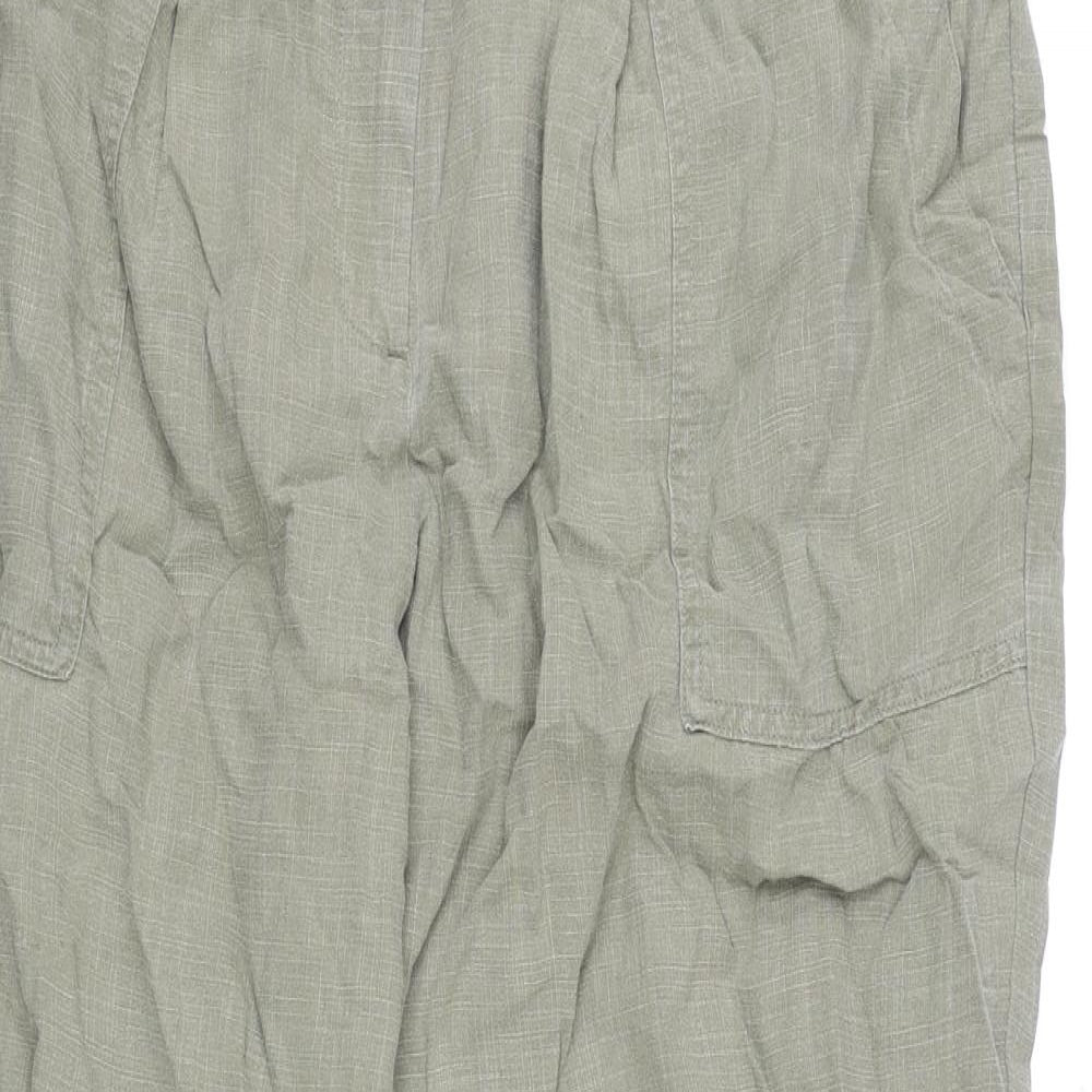 Per Una Womens Green Lyocell Trousers Size 18 L28 in Regular Zip