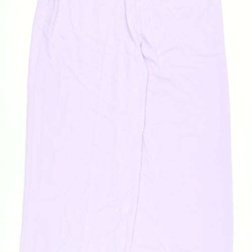 Marks and Spencer Womens Purple Polyester Trousers Size 18 L32 in Regular Drawstring