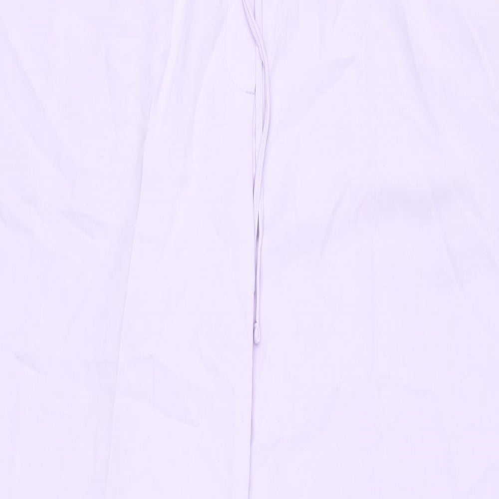 Marks and Spencer Womens Purple Polyester Trousers Size 18 L32 in Regular Drawstring