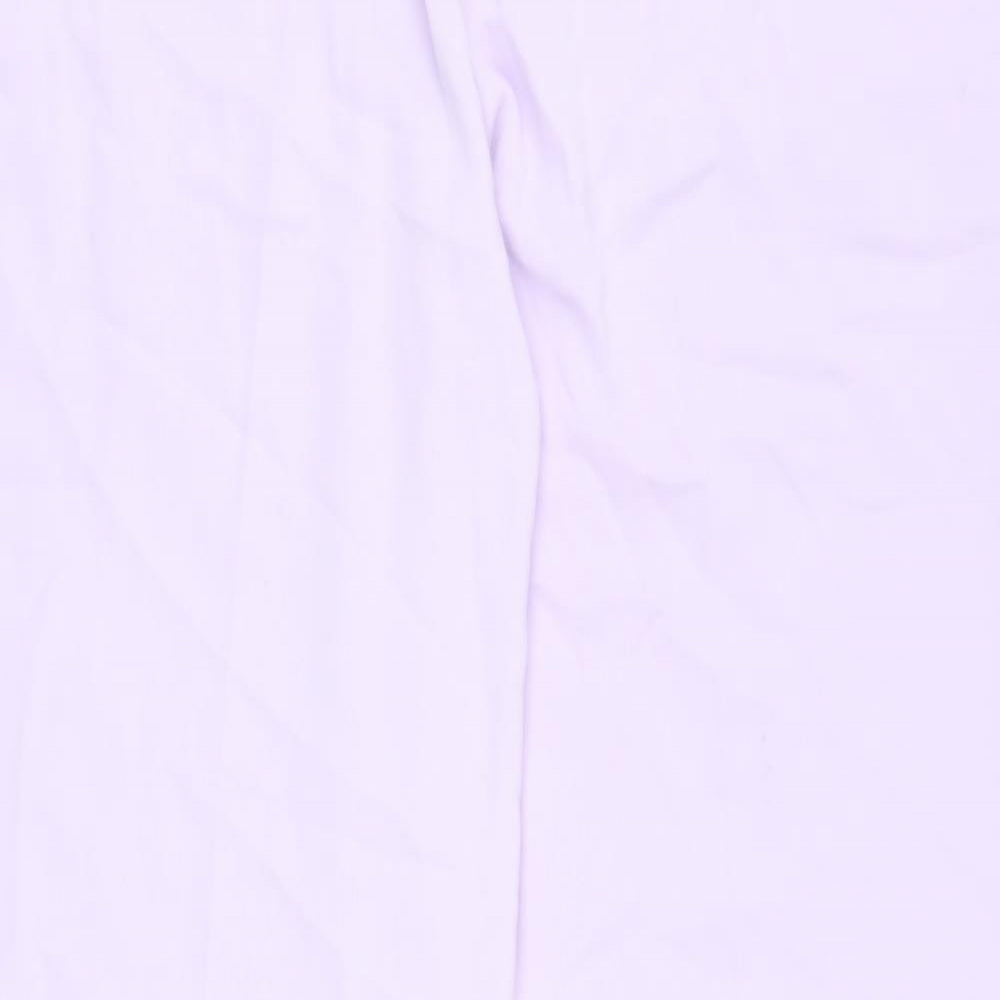 Marks and Spencer Womens Purple Polyester Trousers Size 18 L32 in Regular Drawstring