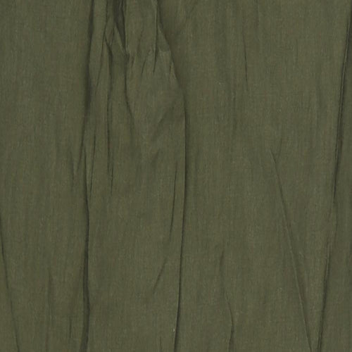 Marks and Spencer Womens Green Lyocell Trousers Size 14 L30 in Regular Drawstring