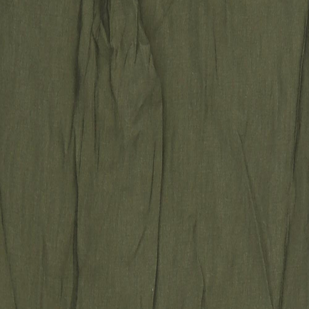 Marks and Spencer Womens Green Lyocell Trousers Size 14 L30 in Regular Drawstring