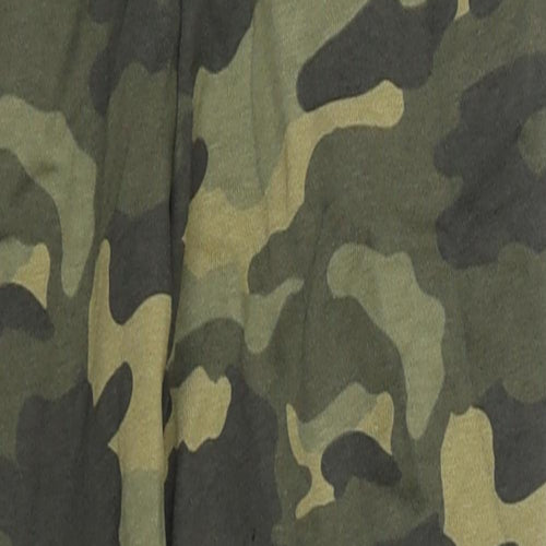 Marks and Spencer Boys Green Camouflage Cotton Jogger Trousers Size 6-7 Years Regular Drawstring