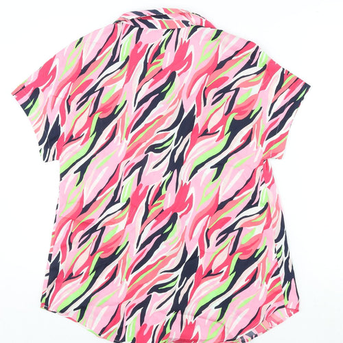 Marks and Spencer Womens Multicoloured Geometric Polyester Basic Blouse Size 6 Collared