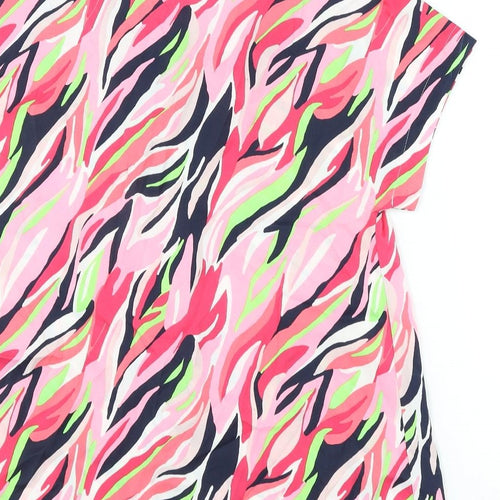 Marks and Spencer Womens Multicoloured Geometric Polyester Basic Blouse Size 6 Collared