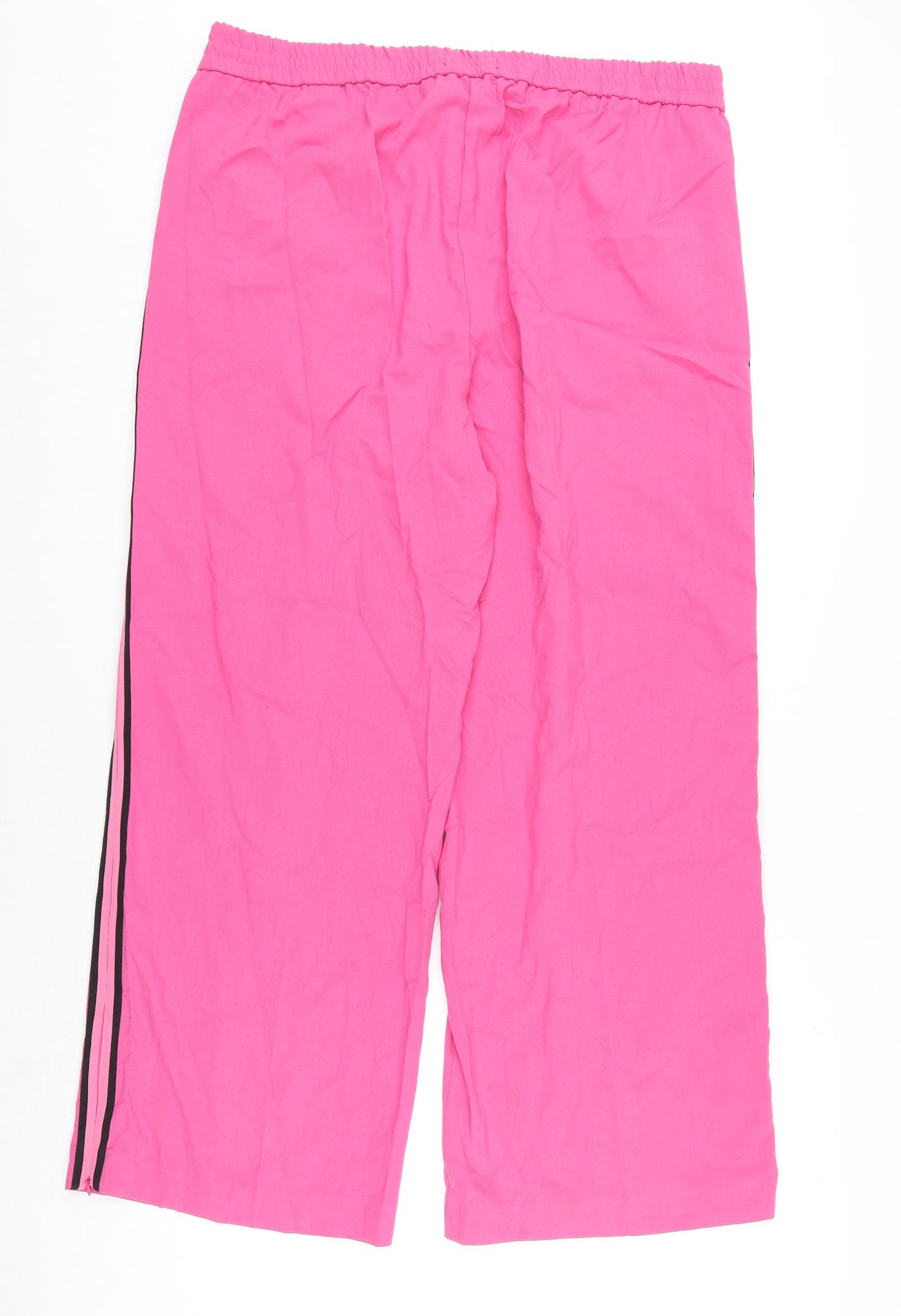 Marks and Spencer Womens Pink Polyester Trousers Size 20 L28 in Regular - Pleated