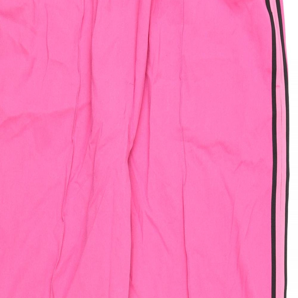 Marks and Spencer Womens Pink Polyester Trousers Size 20 L28 in Regular - Pleated
