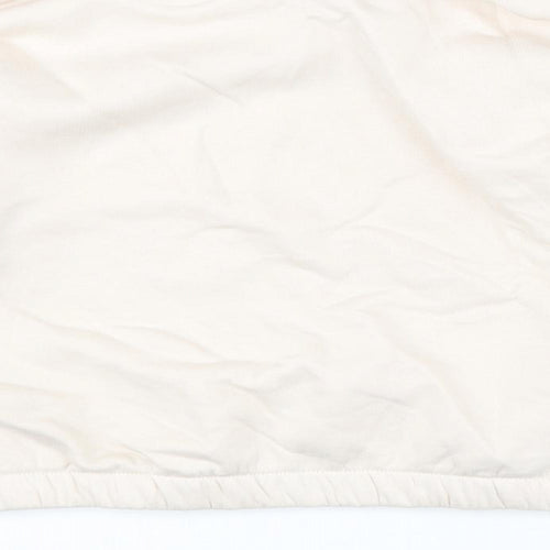 Marks and Spencer Girls Beige Cotton Pullover Sweatshirt Size 9-10 Years Pullover - Cropped