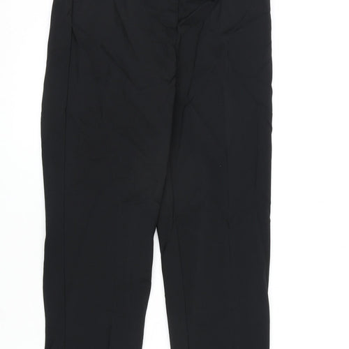 Marks and Spencer Womens Black Cotton Dress Pants Trousers Size 8 L26 in Regular Zip