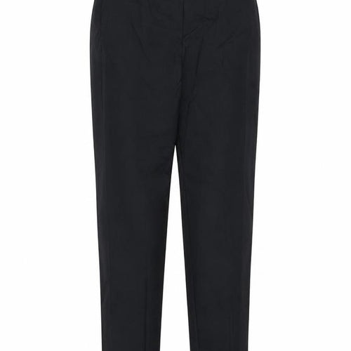 Marks and Spencer Womens Black Cotton Dress Pants Trousers Size 8 L26 in Regular Zip