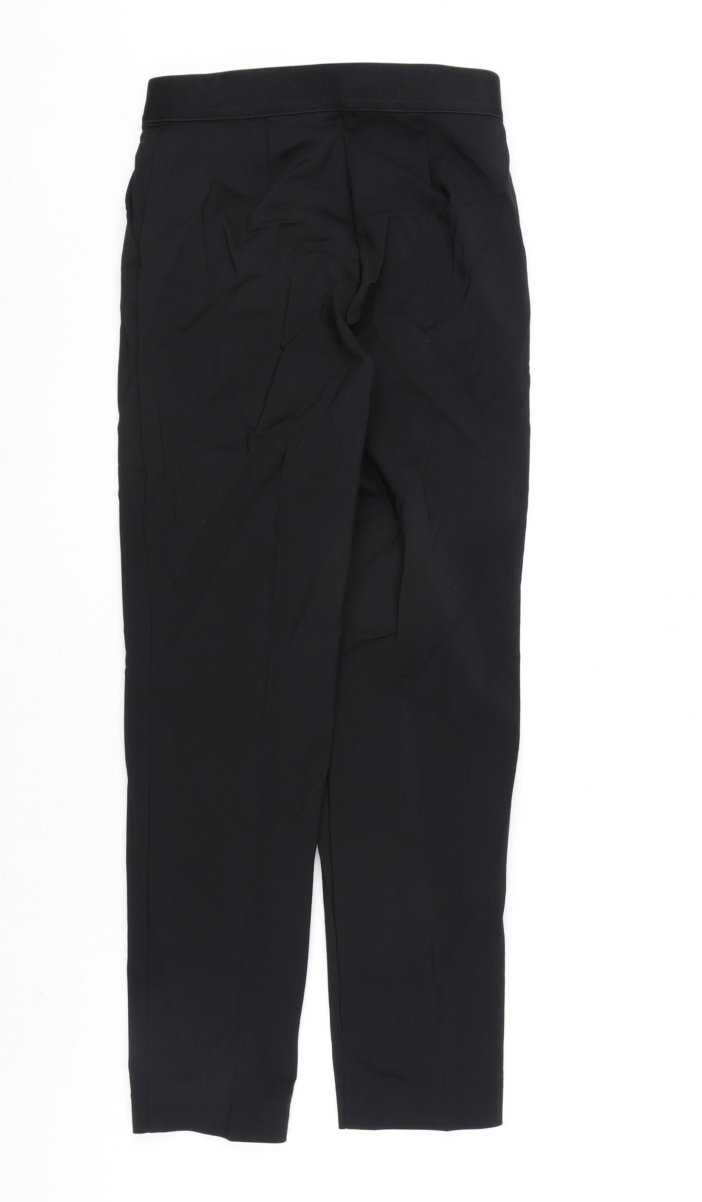 Marks and Spencer Womens Black Cotton Dress Pants Trousers Size 8 L26 in Regular Zip