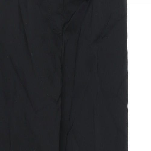 Marks and Spencer Womens Black Cotton Dress Pants Trousers Size 8 L26 in Regular Zip