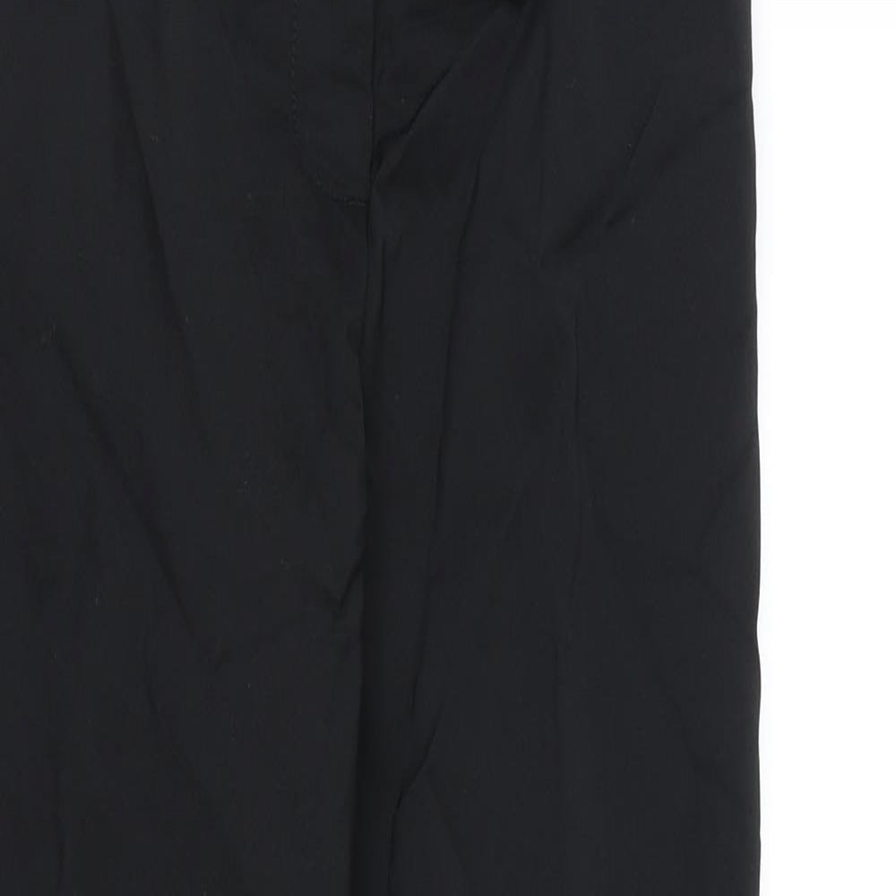 Marks and Spencer Womens Black Cotton Dress Pants Trousers Size 8 L26 in Regular Zip