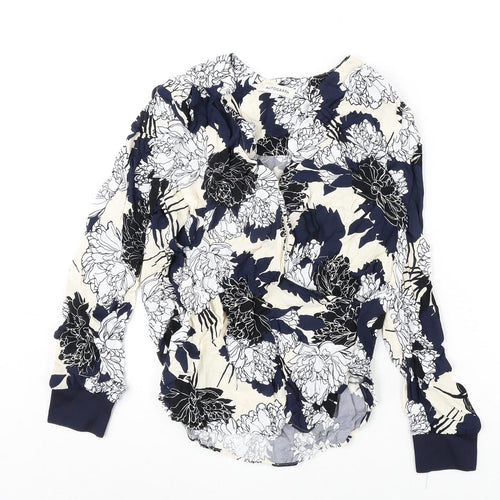 Autograph Womens Multicoloured Floral Viscose Basic Blouse Size 8 V-Neck