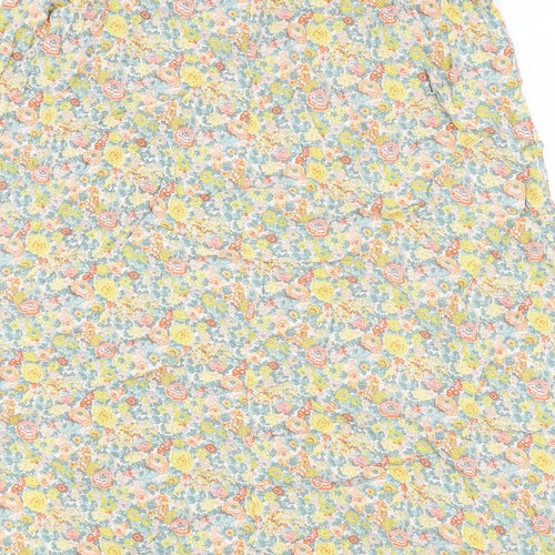Marks and Spencer Womens Multicoloured Floral Viscose Flare Skirt Size 14 - Slit