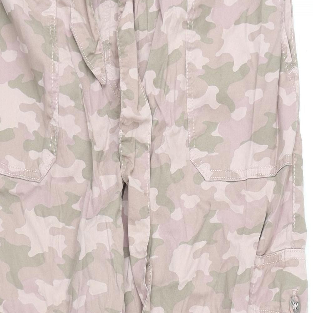 Marks and Spencer Womens Pink Camouflage Lyocell Cargo Trousers Size 20 L23 in Regular Zip