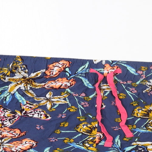 Marks and Spencer Womens Multicoloured Geometric Viscose Top Sleep Shorts Size 18 Drawstring - Floral Butterfly Print