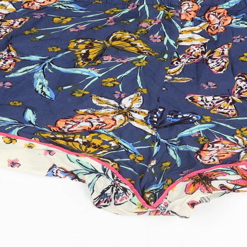 Marks and Spencer Womens Multicoloured Geometric Viscose Top Sleep Shorts Size 18 Drawstring - Floral Butterfly Print