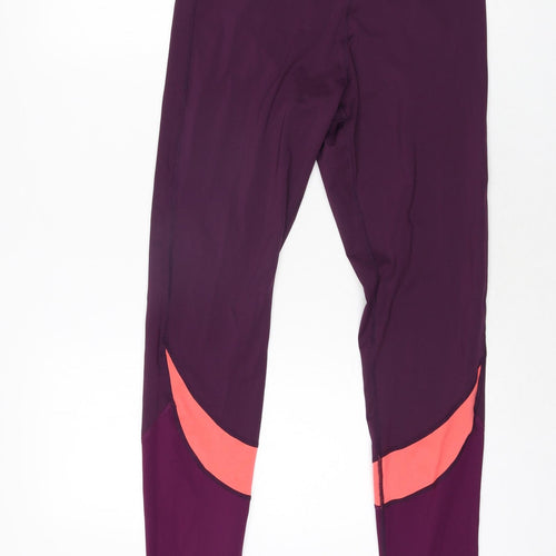 Mountain Warehouse Womens Purple Polyester Cropped Leggings Size 12 L28 in Regular Pullover
