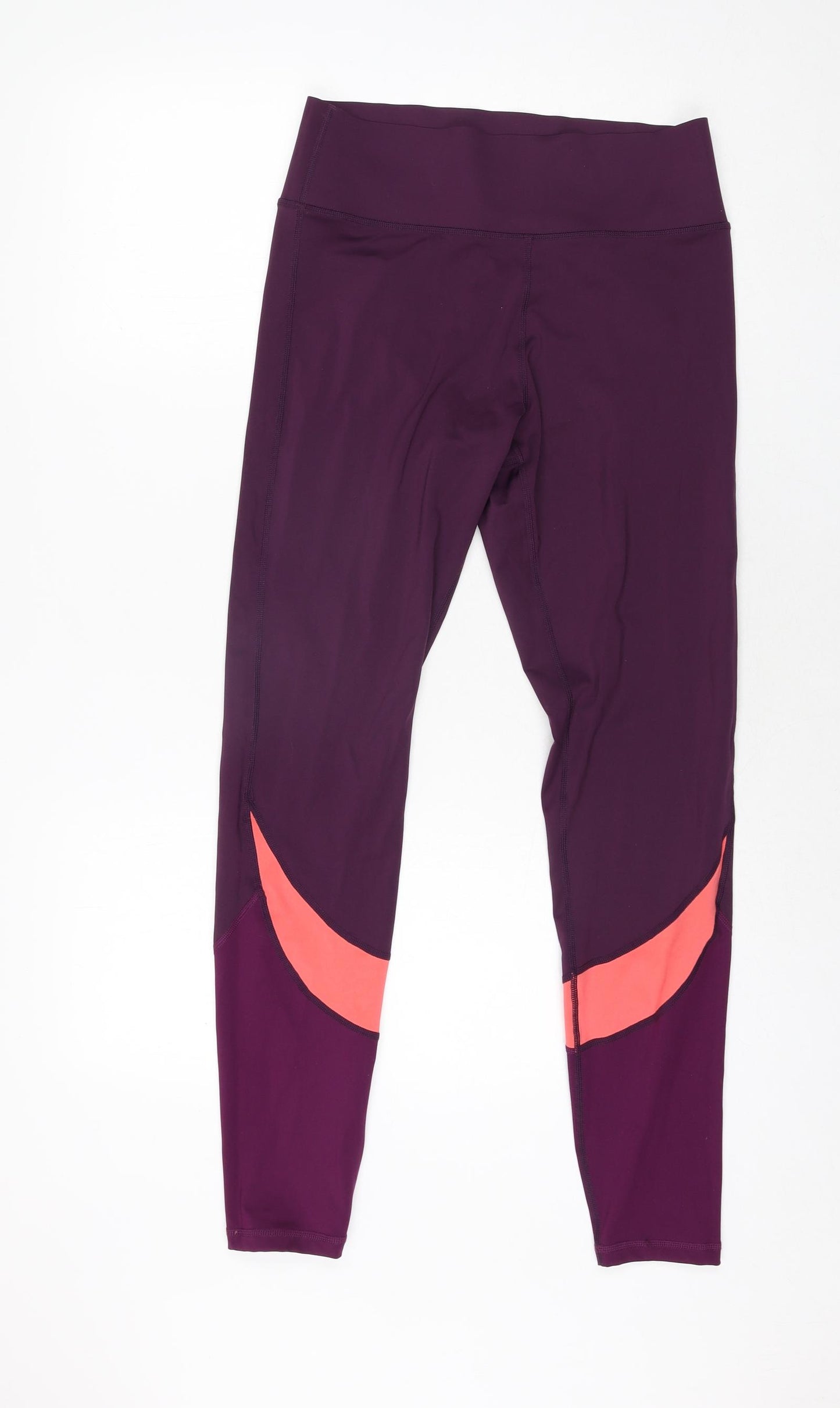 Mountain Warehouse Womens Purple Polyester Cropped Leggings Size 12 L28 in Regular Pullover