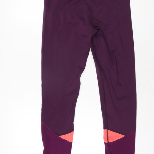 Mountain Warehouse Womens Purple Polyester Cropped Leggings Size 12 L28 in Regular Pullover