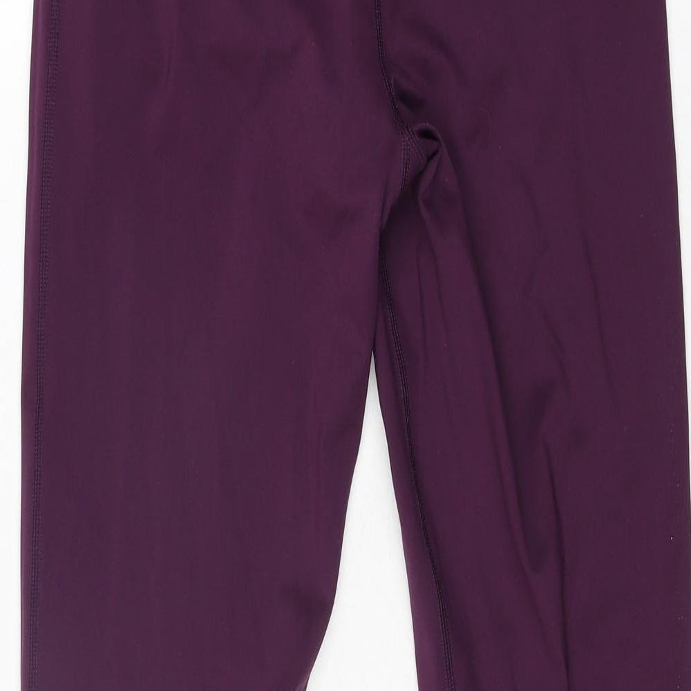 Mountain Warehouse Womens Purple Polyester Cropped Leggings Size 12 L28 in Regular Pullover