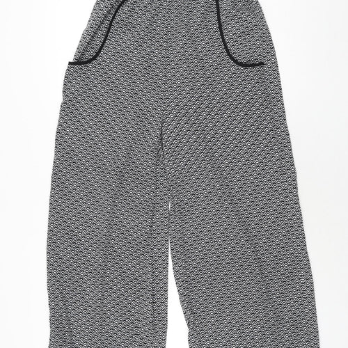 Band of Gypsies Womens Grey Geometric Polyester Jumpsuit One-Piece Size S L29 in Pullover - Rouched Bodice