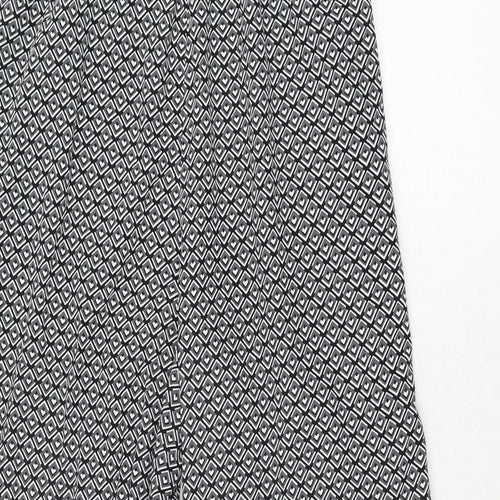 Band of Gypsies Womens Grey Geometric Polyester Jumpsuit One-Piece Size S L29 in Pullover - Rouched Bodice