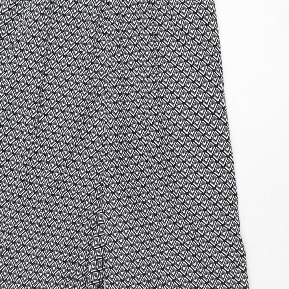 Band of Gypsies Womens Grey Geometric Polyester Jumpsuit One-Piece Size S L29 in Pullover - Rouched Bodice