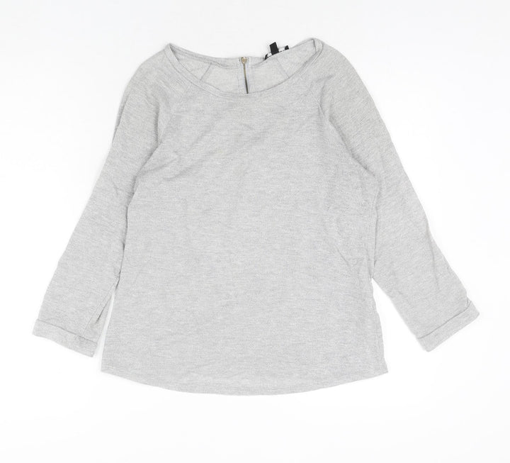 Warehouse Womens Silver Round Neck Polyester Pullover Jumper Size 12