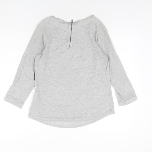 Warehouse Womens Silver Round Neck Polyester Pullover Jumper Size 12
