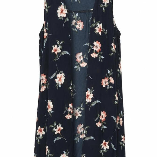 New Look Womens Blue Floral Polyester Kimono Blouse Size 10 V-Neck