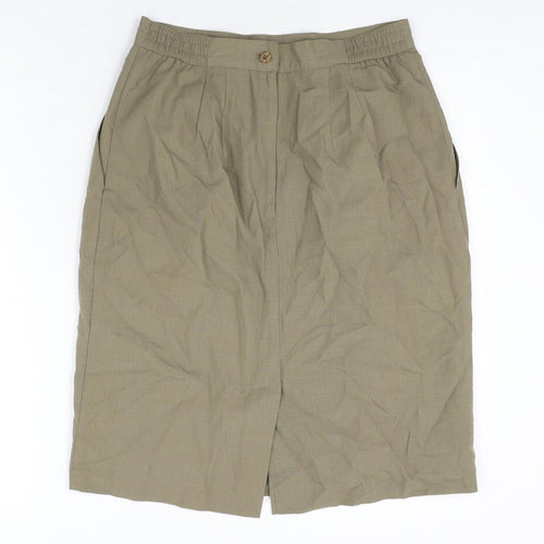 Sag Harbor Womens Green Polyester Straight & Pencil Skirt Size 12 Zip