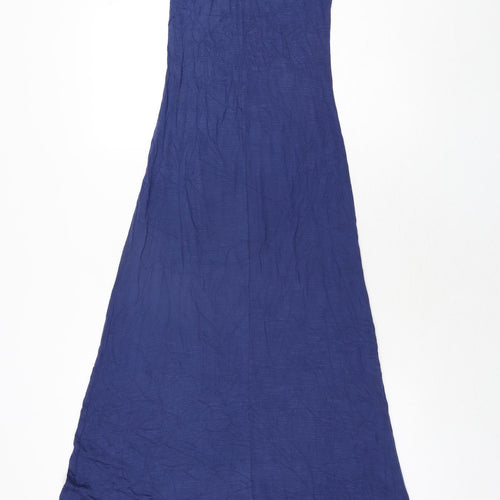 New Look Womens Blue Viscose Maxi Size 8 Round Neck Pullover