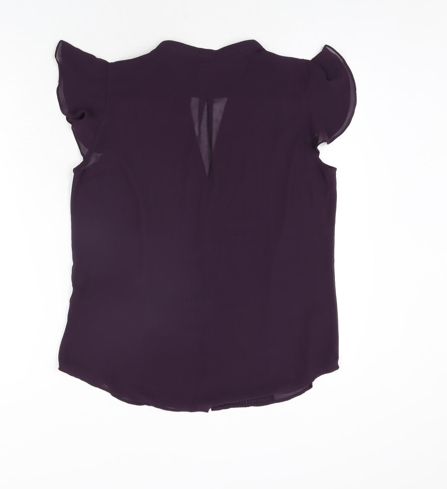 H&M Womens Black Polyester Basic Blouse Size 12 V-Neck - Pleated Front