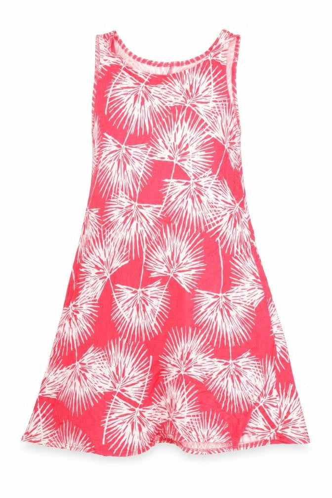 Front view of Gap women’s pink geometric viscose a-line, size S, scoop neck pullover