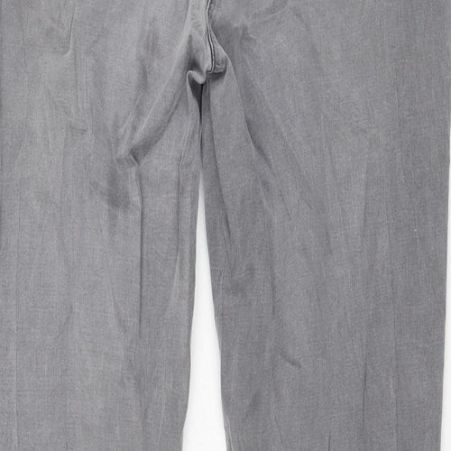 BRAX Womens Grey Cotton Straight Jeans Size 14 L30 in Regular Zip