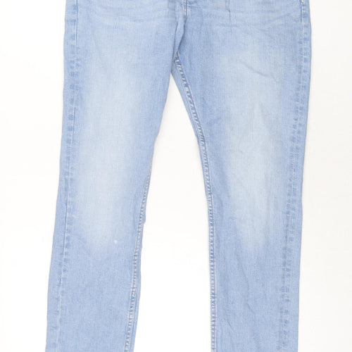 Denim & Co Mens Blue Cotton Tapered Jeans Size 32 in L34 in Regular Zip