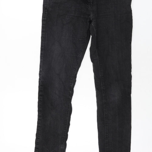 Denim & Co. Womens Black Cotton Tapered Jeans Size 10 L32 in Regular Zip