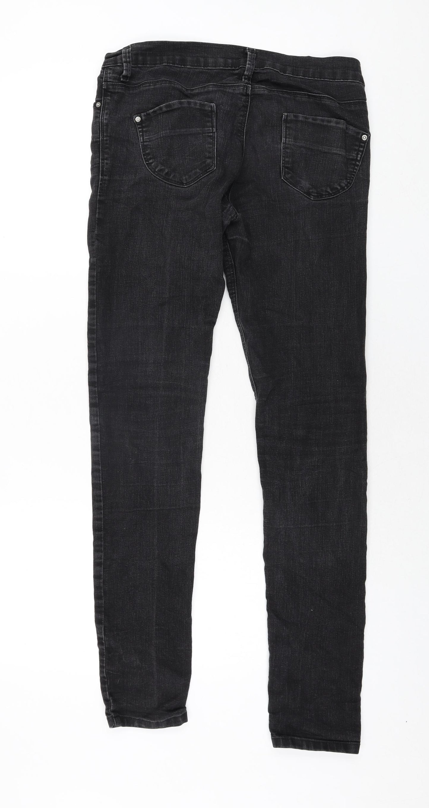 Denim & Co. Womens Black Cotton Tapered Jeans Size 10 L32 in Regular Zip