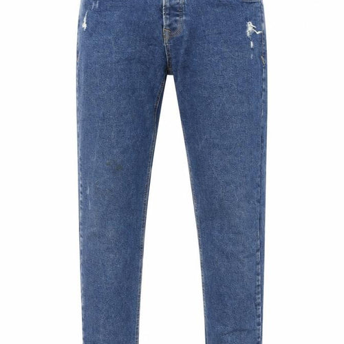 Denim & Co. Mens Blue Cotton Tapered Jeans Size 32 in L33 in Regular Button