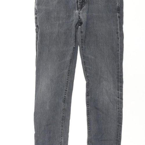 Zara Mens Grey Cotton Straight Jeans Size 30 in L27 in Regular Zip