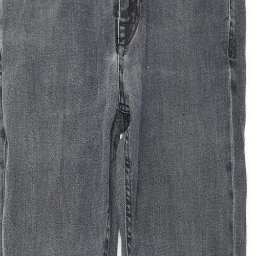 Zara Mens Grey Cotton Straight Jeans Size 30 in L27 in Regular Zip