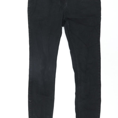 NEXT Womens Black Cotton Skinny Jeans Size 10 L27 in Regular Zip