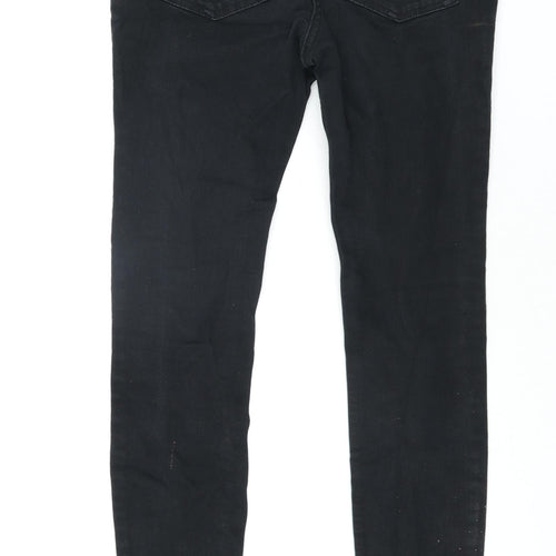NEXT Womens Black Cotton Skinny Jeans Size 10 L27 in Regular Zip