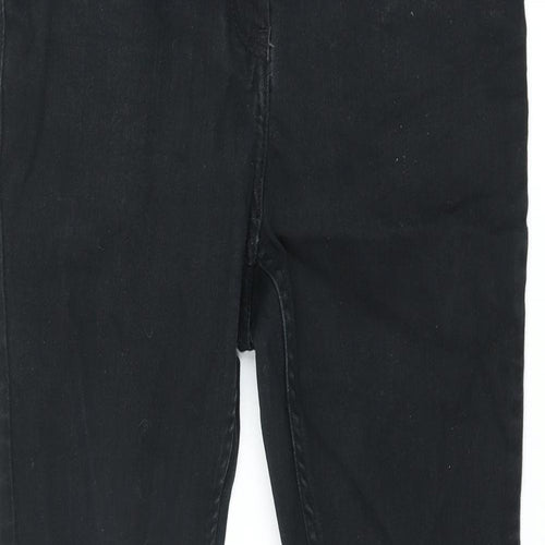 NEXT Womens Black Cotton Skinny Jeans Size 10 L27 in Regular Zip