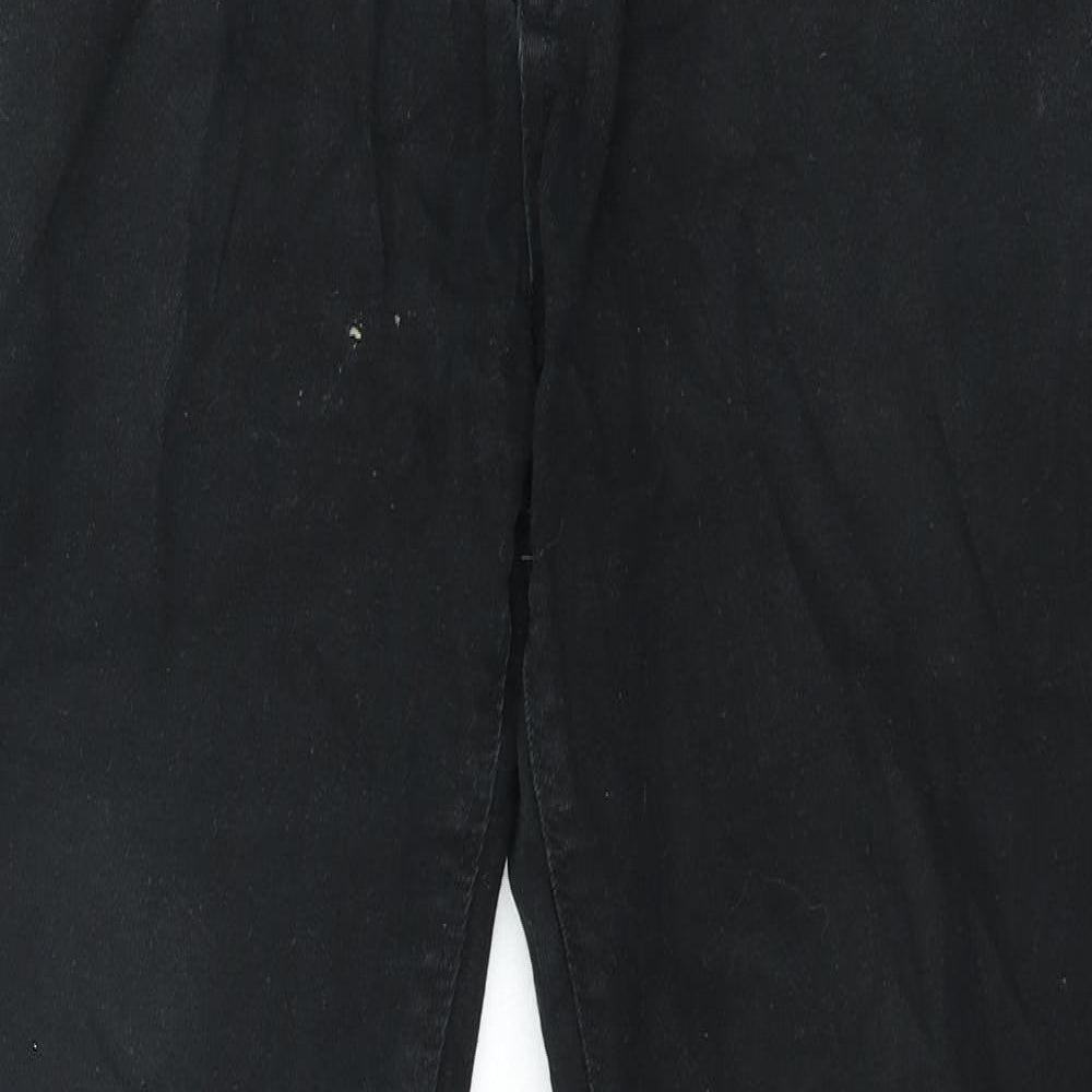 River Island Mens Black Cotton Tapered Jeans Size 43 in L32 in Regular Zip