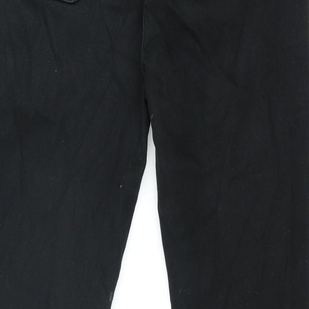 River Island Mens Black Cotton Tapered Jeans Size 43 in L32 in Regular Zip