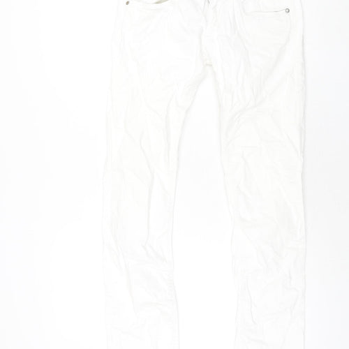 Mexx Womens White Cotton Straight Jeans Size 10 L31 in Regular Zip