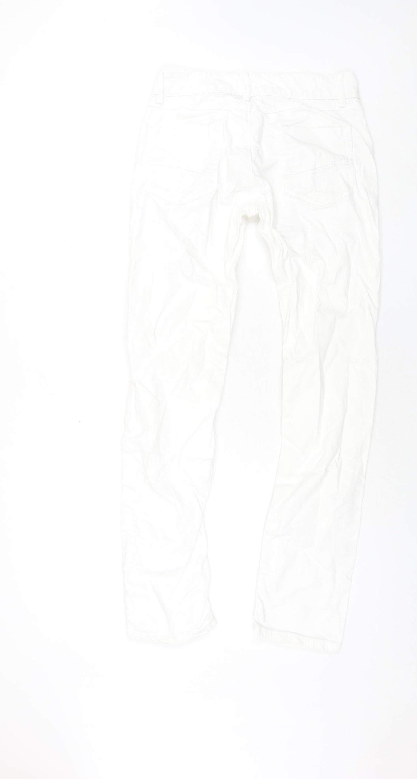 Mexx Womens White Cotton Straight Jeans Size 10 L31 in Regular Zip